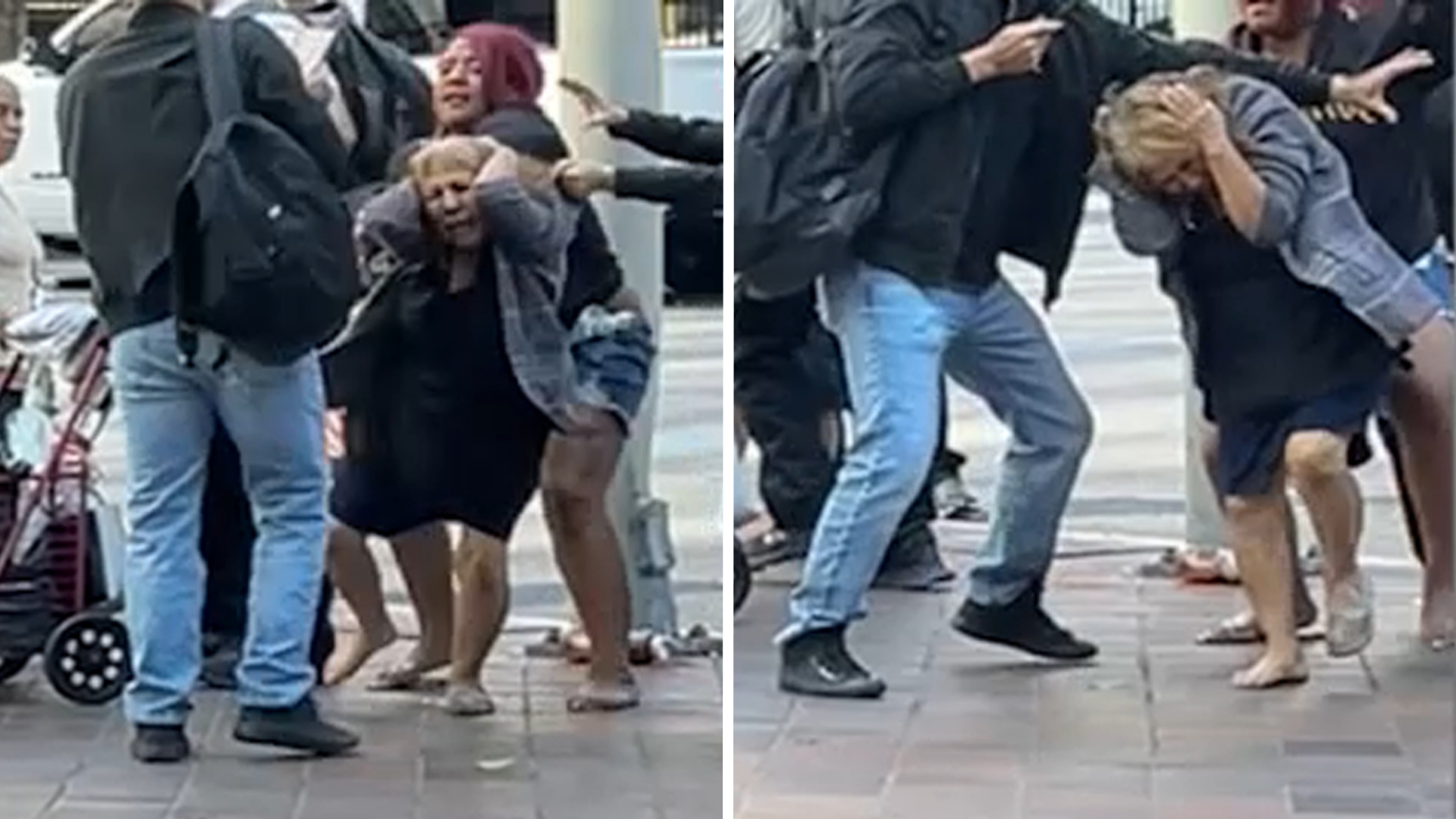 Woman arrested in brutal attack on street vendor in downtown Los Angeles
