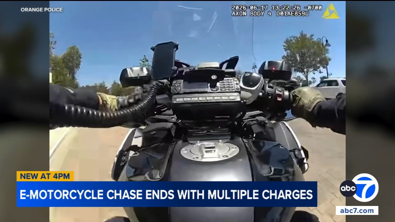 E-motorcycle chase captured on officer's bodycam in Orange: 'I would stop if I were you'