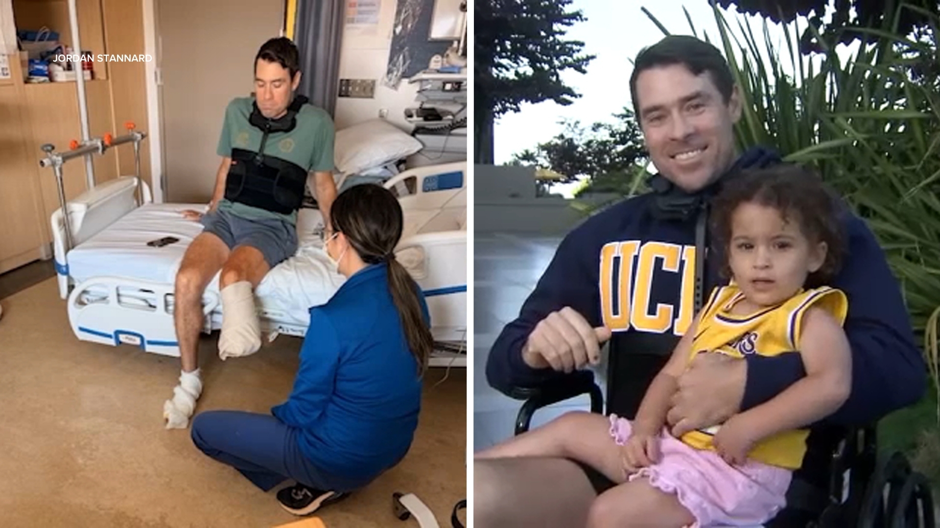 Father recovering from leg amputation after saving 2-year-old daughter from Venice crash