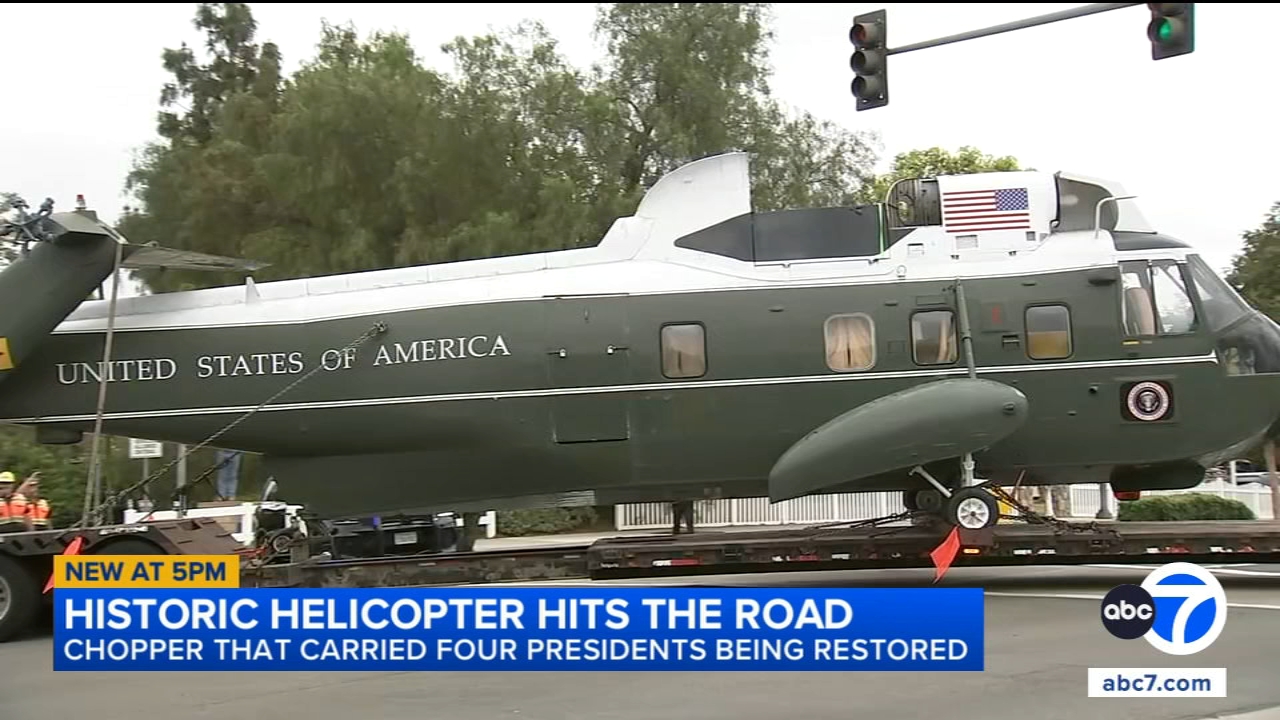 Historic presidential helicopter begins restoration journey from Nixon Library to March Air Museum