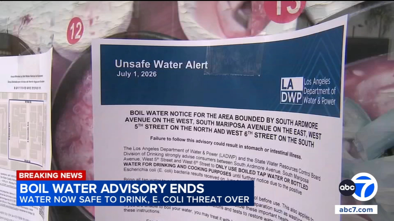 Boil-water notice ends for Koreatown after E. coli was detected in water supply samples