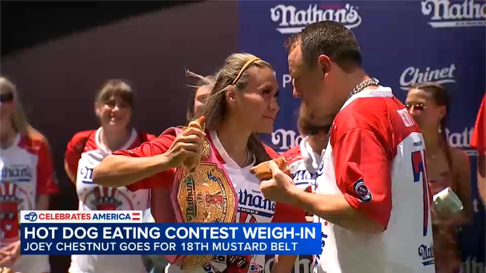 Weigh-in for Nathan's Famous Fourth of July hot dog-eating contest