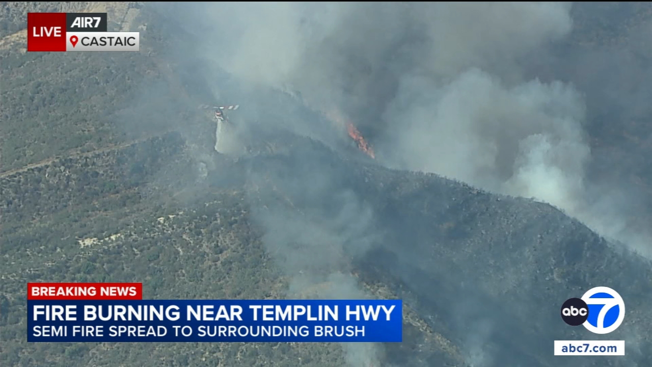 Brush fire in Castaic shuts down some 5 Freeway lanes, prompts evacuation warning