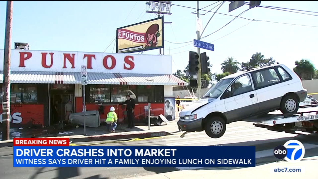 At least 2 injured when driver crashes near restaurant in Boyle Heights