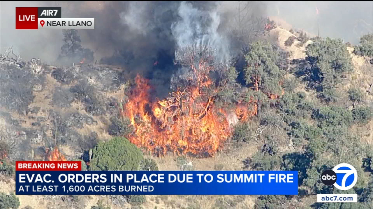 Wildfire in Antelope Valley burns at least 1,600 acres, prompts evacuations