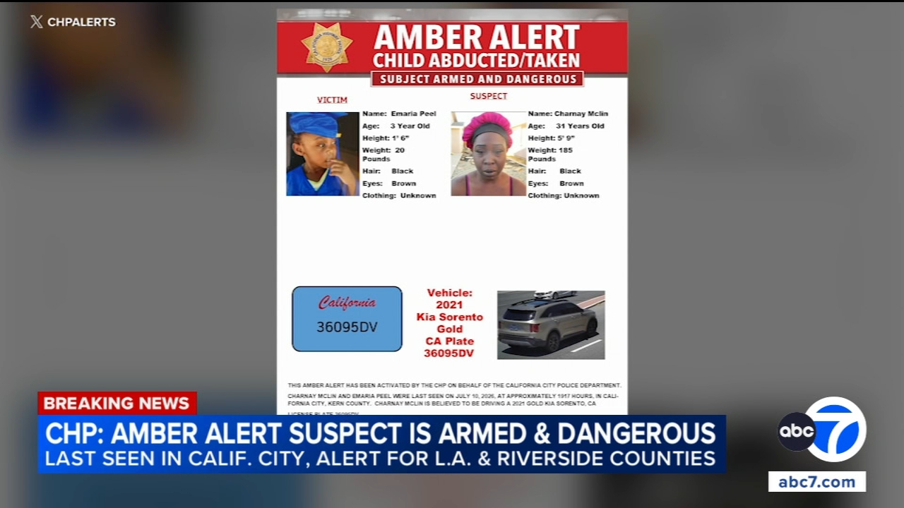 Amber Alert issued for 3-year-old out of California City in Kern County