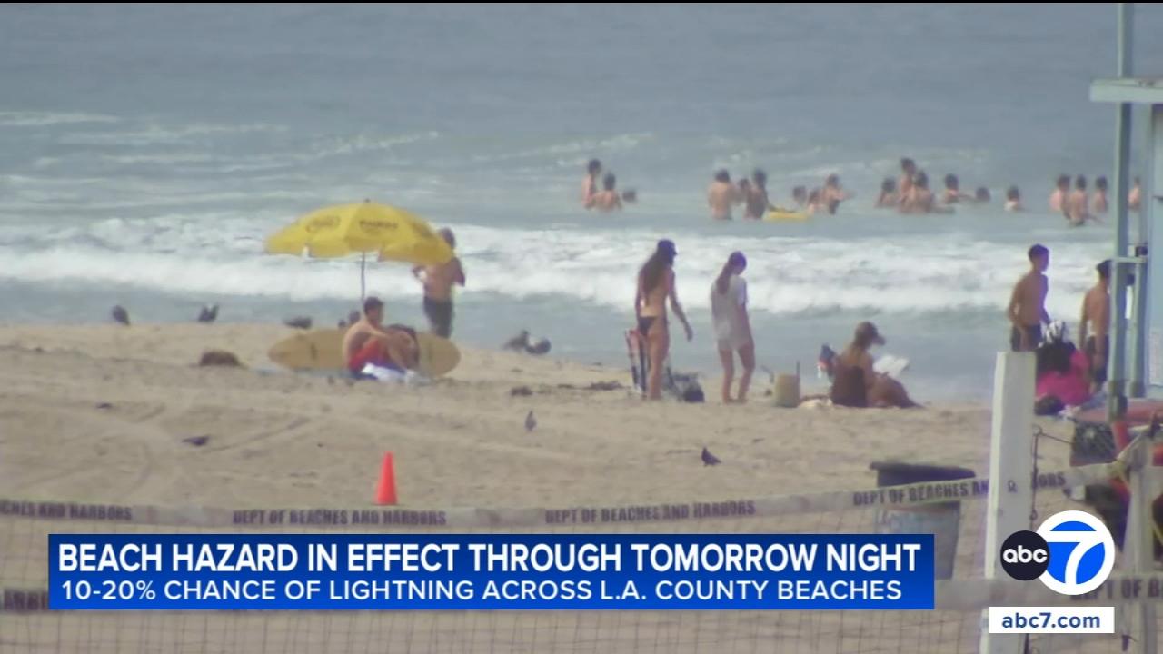 Beach Hazards warning issued due to chance of lightning across LA County beaches