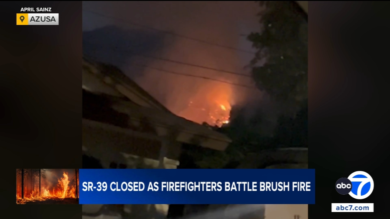 Brush fire in Azusa grows to 25 acres, prompts closure of Highway 39